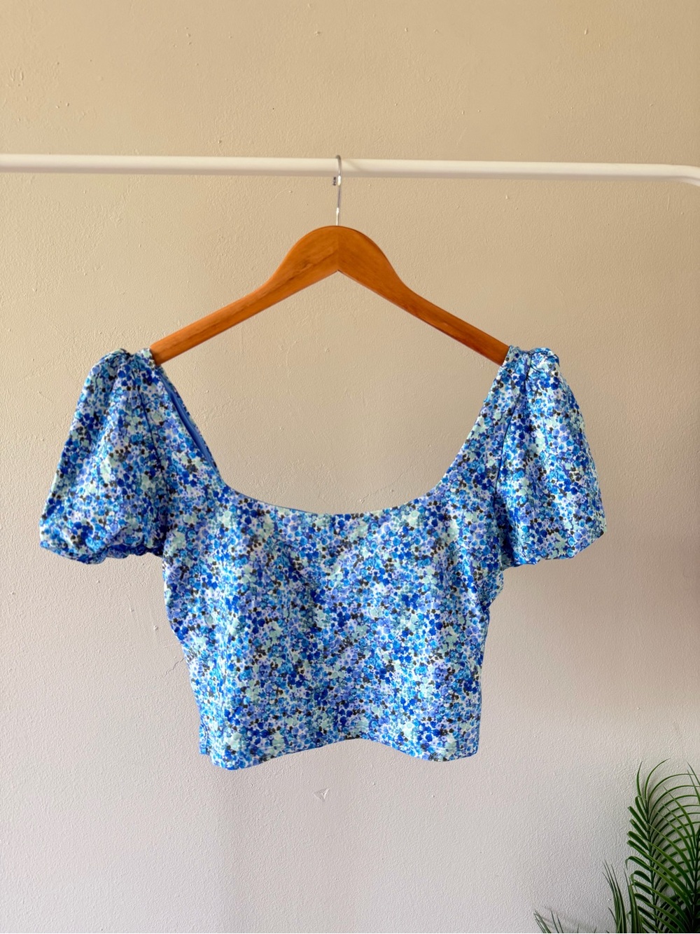 Splendid Nordstrom floral swim top cover protect size large longline puff sleeve